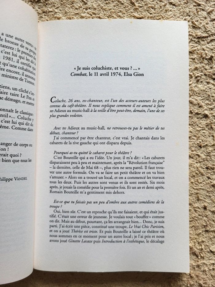 Livre Coluche par Coluche - Les entretiens présenté par Philippe Vandel - photo numéro 6