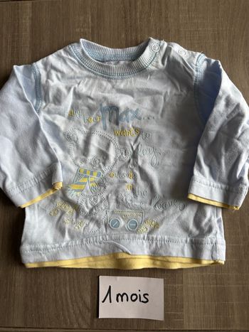 T-shirt manches longues 1mois