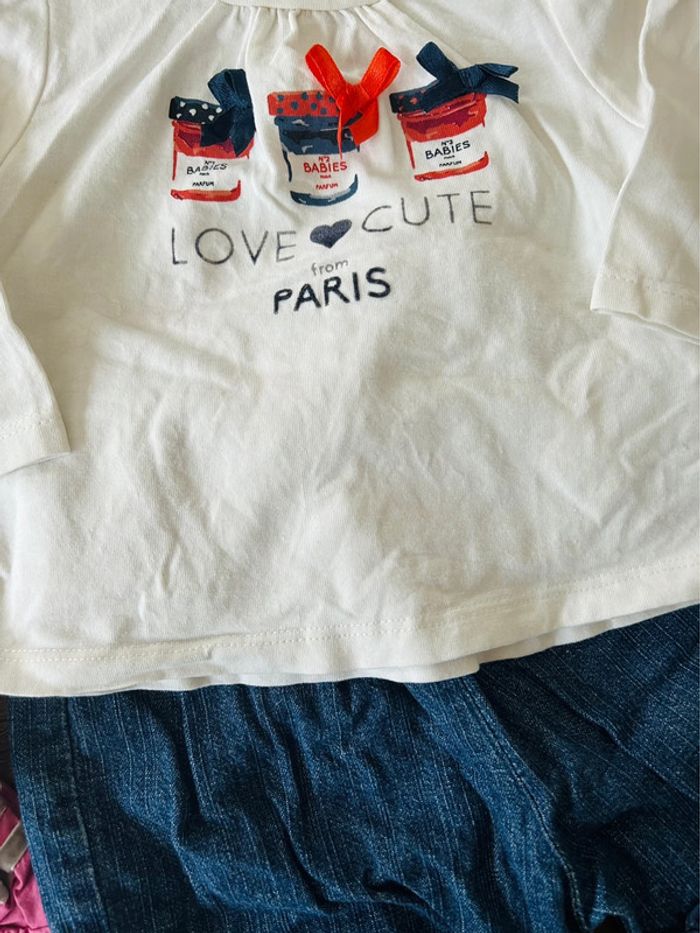 Lot de 2 tenues fille 3 mois + chaussons - photo numéro 3
