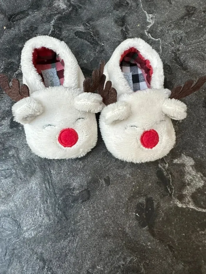 Petit chausson rennes noël vertbaudet 3/6 mois - photo numéro 5