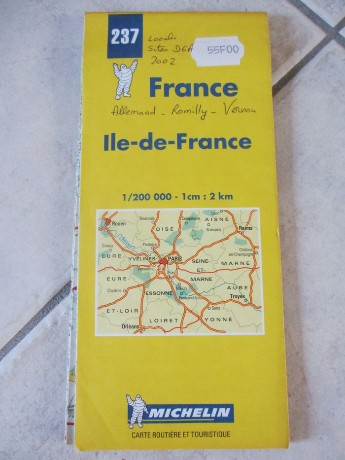Carte routière et touristique Michelin n° 237 Ile-de-France 1:200000