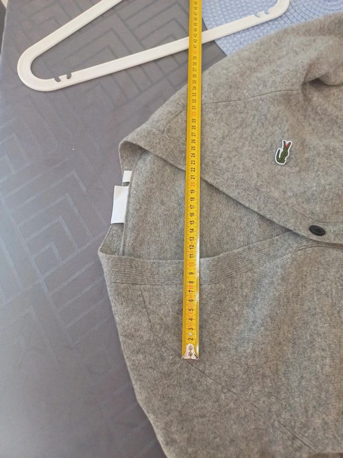 Gilet lacoste femme gris très bon état logo brodé vert taille XL - photo numéro 13