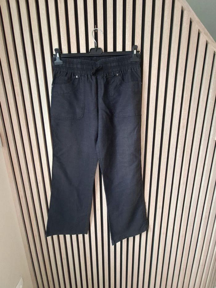 Pantalon jambes larges sarouel noir T 38 Etam