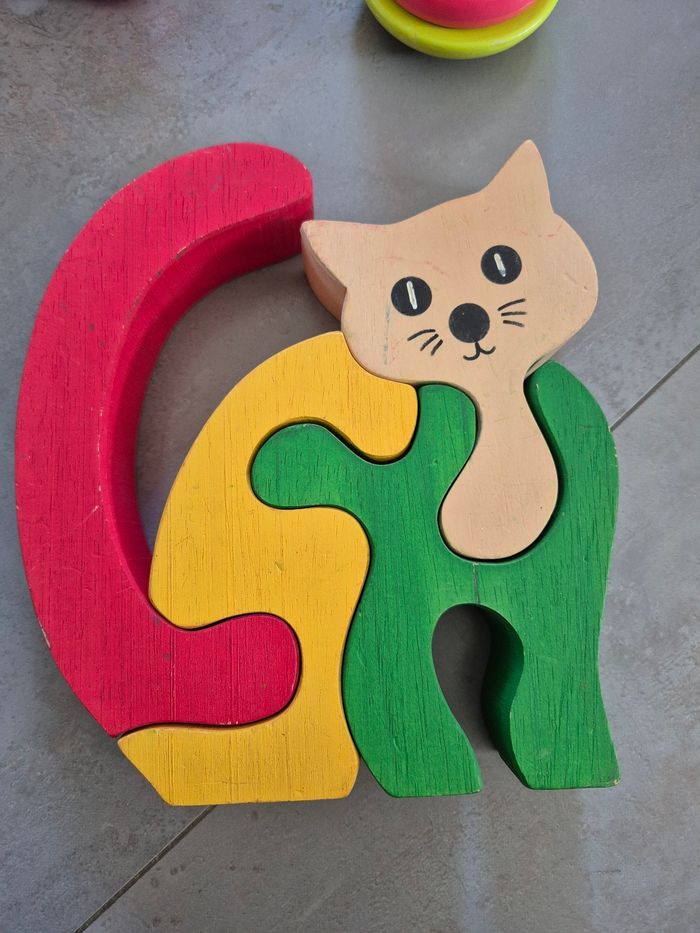 Puzzle Chat en bois