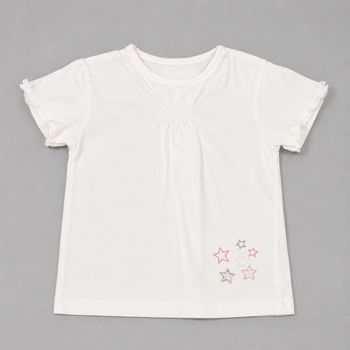 Tee-shirt bébé fille crème étoiles