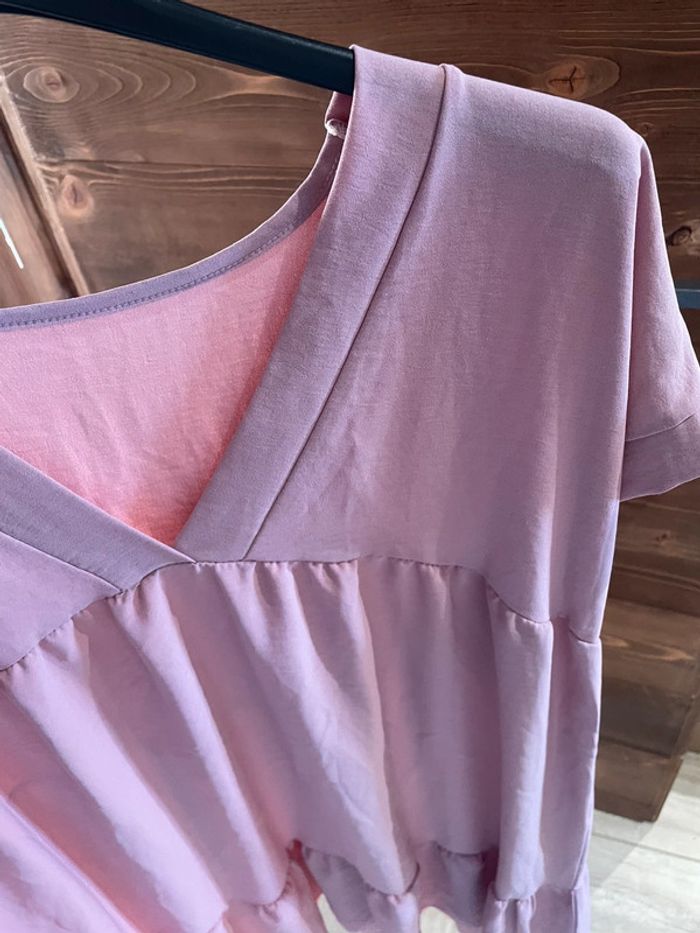 Robe courte ample rose pale - photo numéro 2