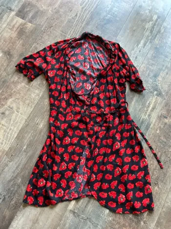 Tunique coquelicots manches courtes