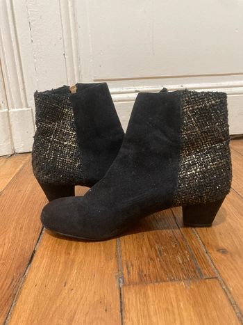 Bottines Chocolate Schubar noires et dorées - Taille 38