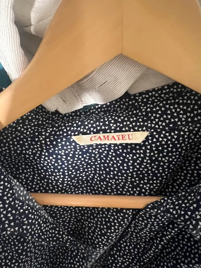 Chemise parisienne chic à motifs - bleu - quasi neuve - taille L - photo numéro 3