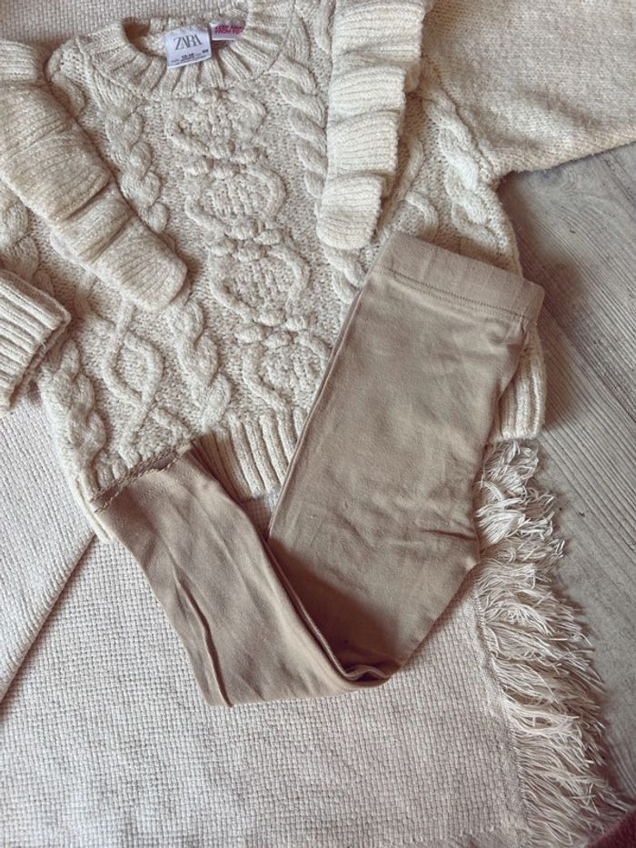 Ensemble pull maille Zara et legging 18 mois 86 - photo numéro 3