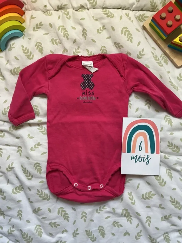 body manches longues rose 6 mois absorba - photo numéro 2