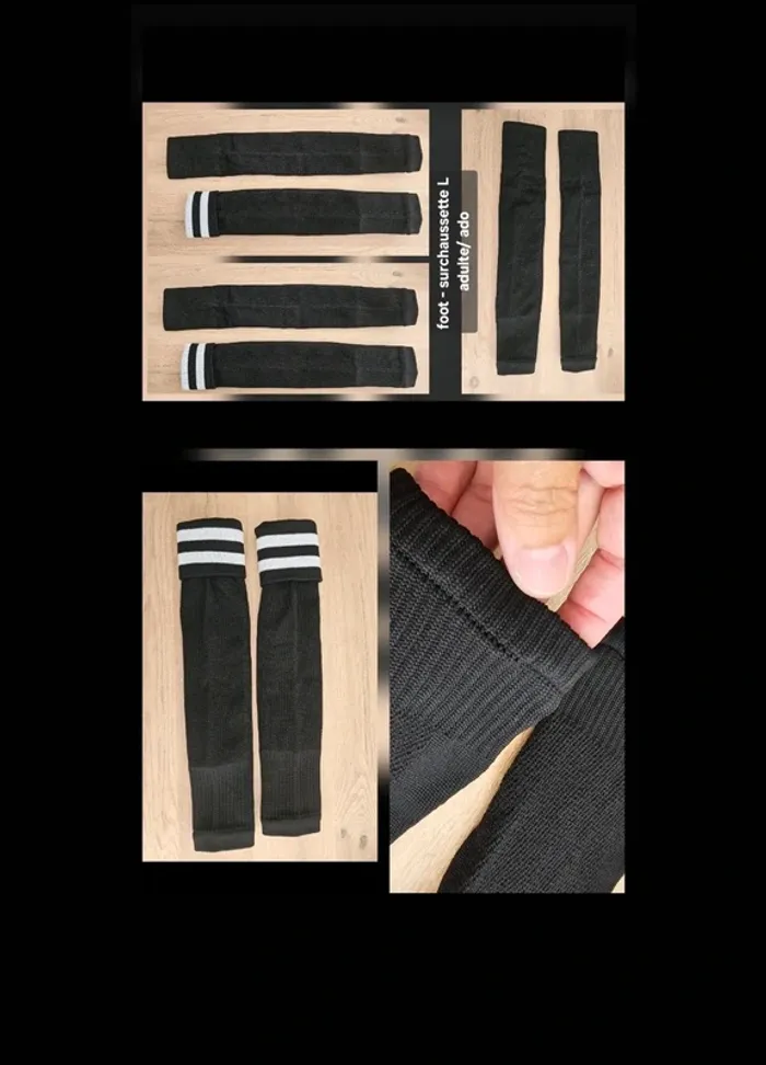 Manchons surchaussette chaussettes sport football noir