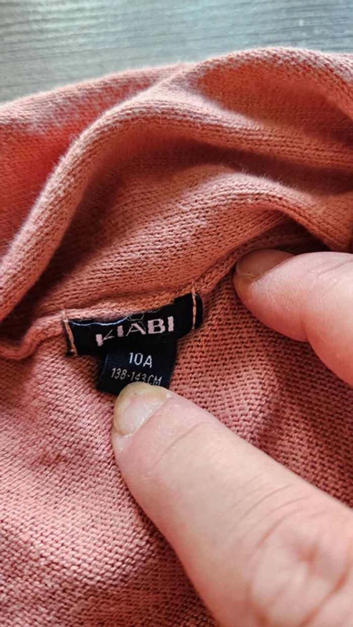 Gilet long à manches longues, saumon, Kiabi, 10 ans - photo numéro 5
