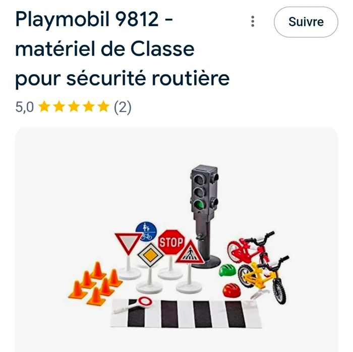 Jouet - jeux de construction playmobil 9812 matériel de classe sécurité routière panneaux - Neuf