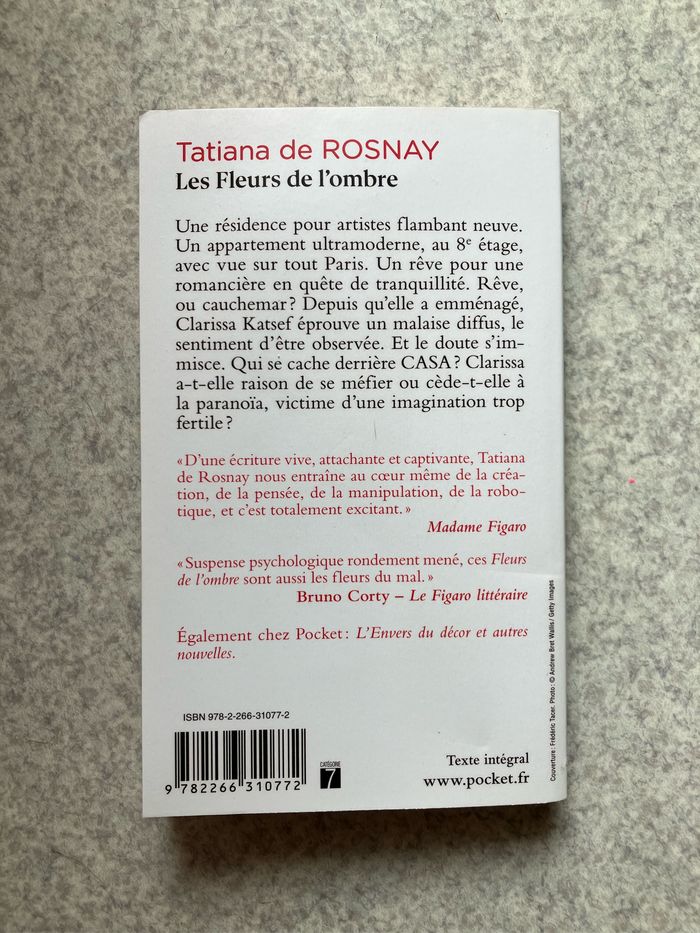 Les fleurs de l’ombre ~ Tatiana de Rosnay (2€50) - photo numéro 3