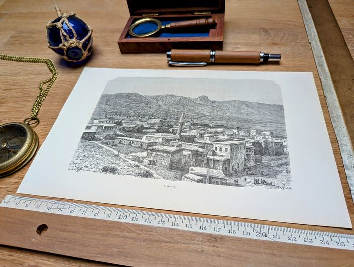 Imprimée en 1894, Kyrenia, Chypre. Original Vintage Authentique - photo numéro 3
