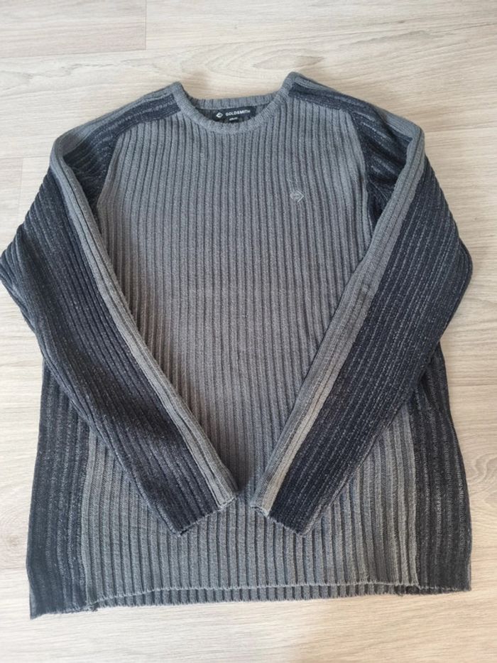 Pull col rond gris/noir Goldsmith Homme Taille xxl - photo numéro 2