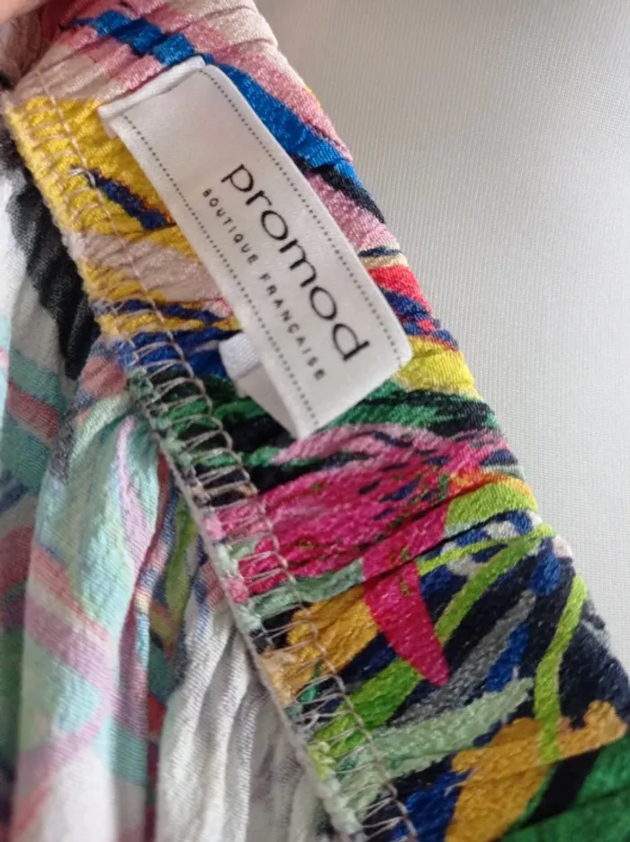 Magnifique robe longue imprimé fantaisie coloré dos nu avec lien attache cou T.M Promod - photo numéro 5