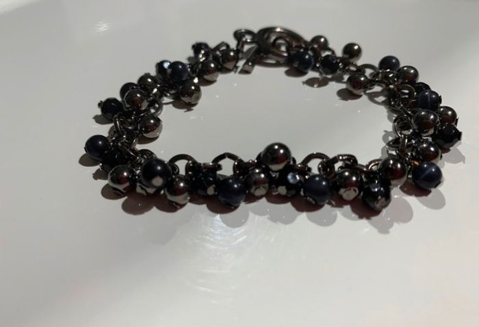 Bracelet petites perles noires & grises