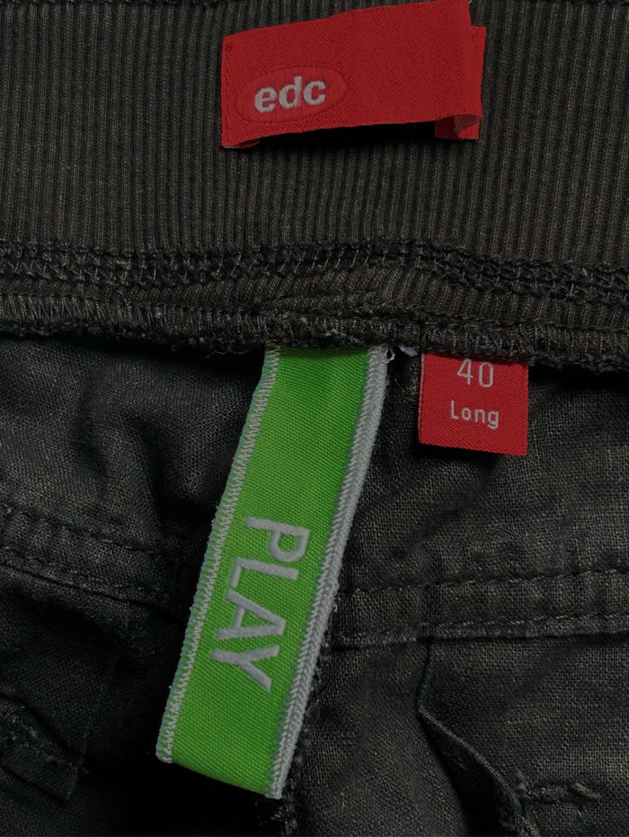 Pantalon noir style jogger bas serrable.  Teneur  en lin. - photo numéro 6