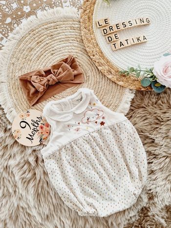 Barboteuse bandeau 9mois bébé fille