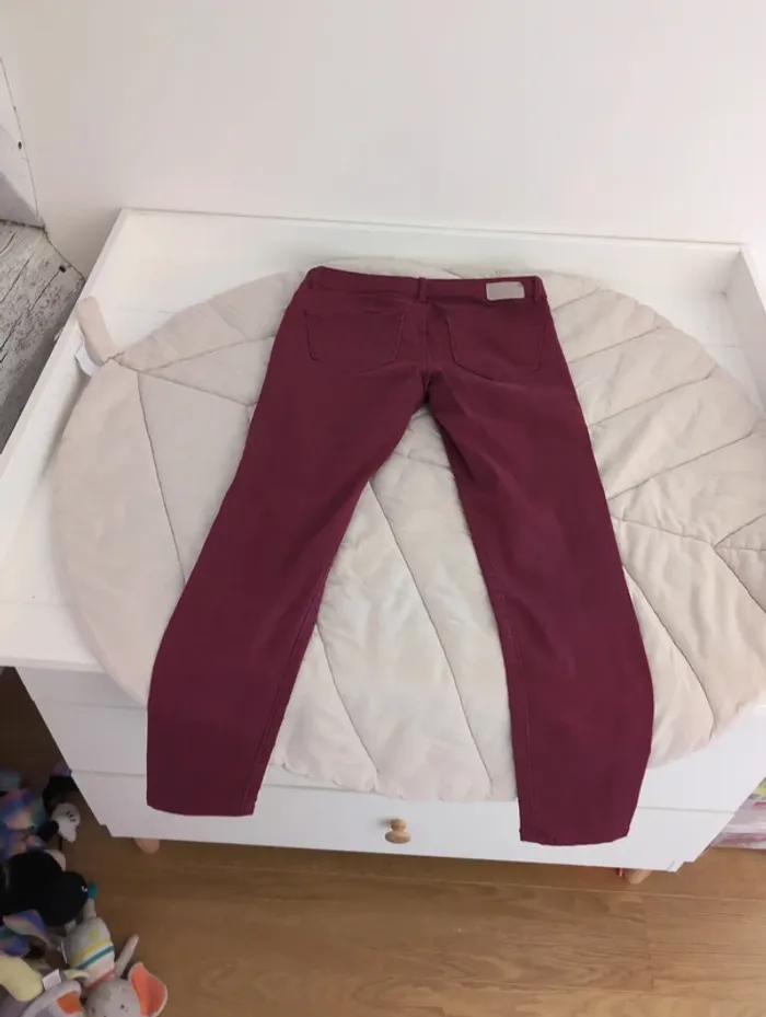 Jean bordeaux femme pinkie - photo numéro 4