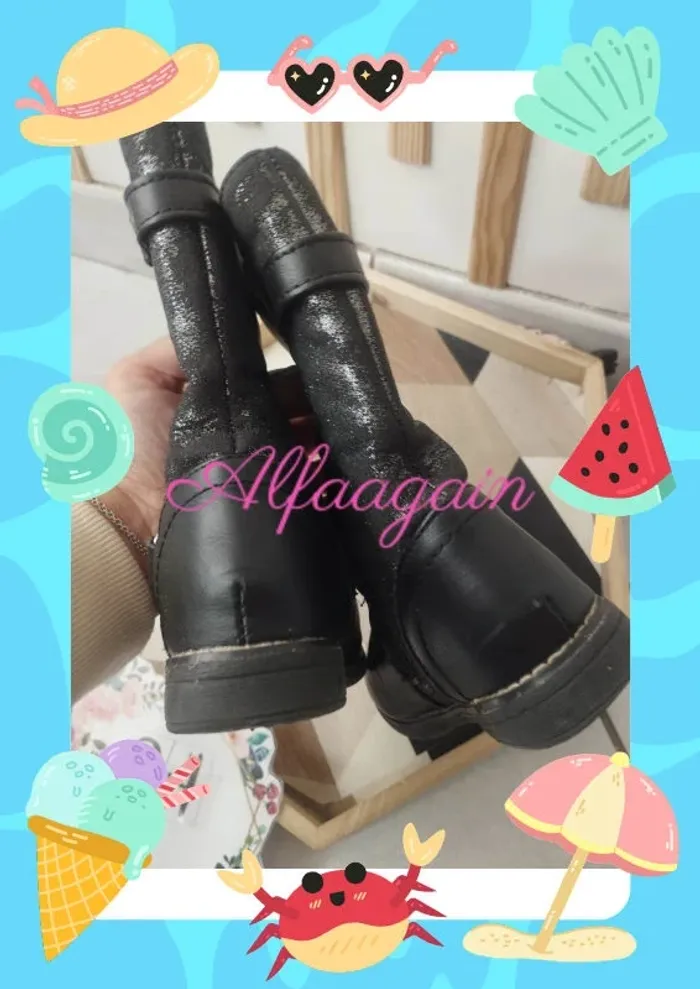 Bottes noires papillons 24 - photo numéro 7