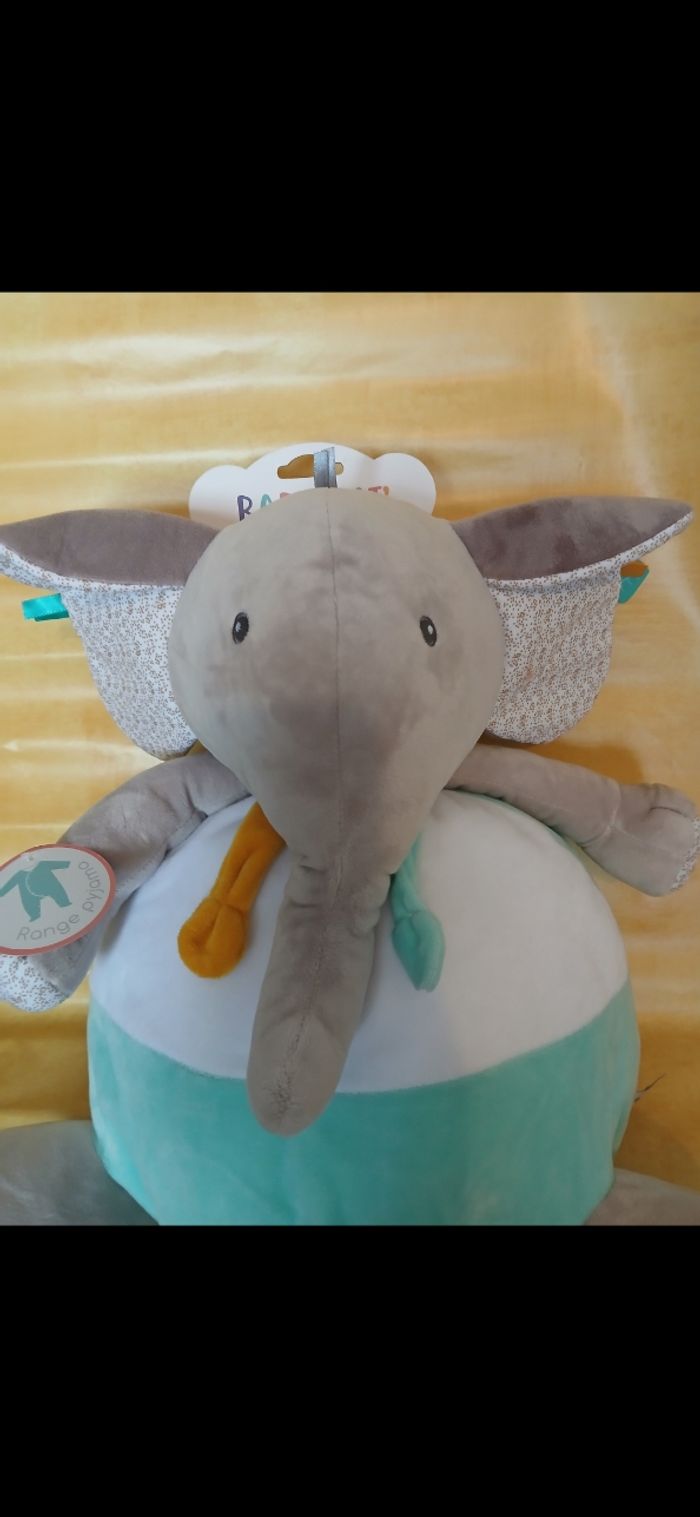 doudou peluche éléphant range pyjama baby nat - photo numéro 2