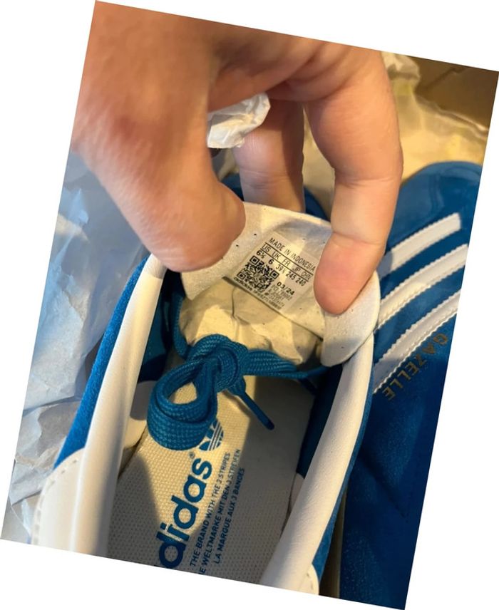 Adidas Gazelle bleu neuves taille 39 1/3 - photo numéro 4