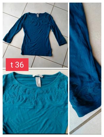 Haut manches 3/4. Femme. H & M.
Taille 36