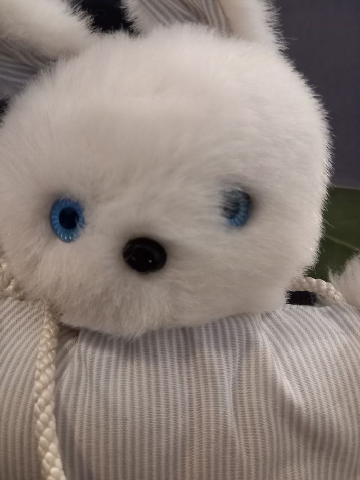 Peluche lapin vintage vichy bleu
 CDJ - photo numéro 3