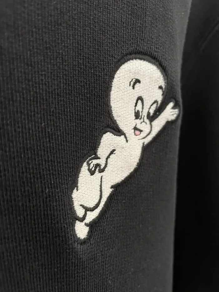 Sandro Hoodie Sweater Casper the Friendly Ghost Black Mens Small Made in Portugal 🇵🇹 - photo numéro 4