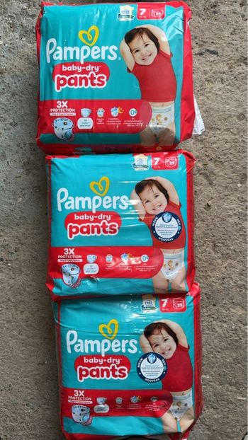 Couches Pampers pant t 7