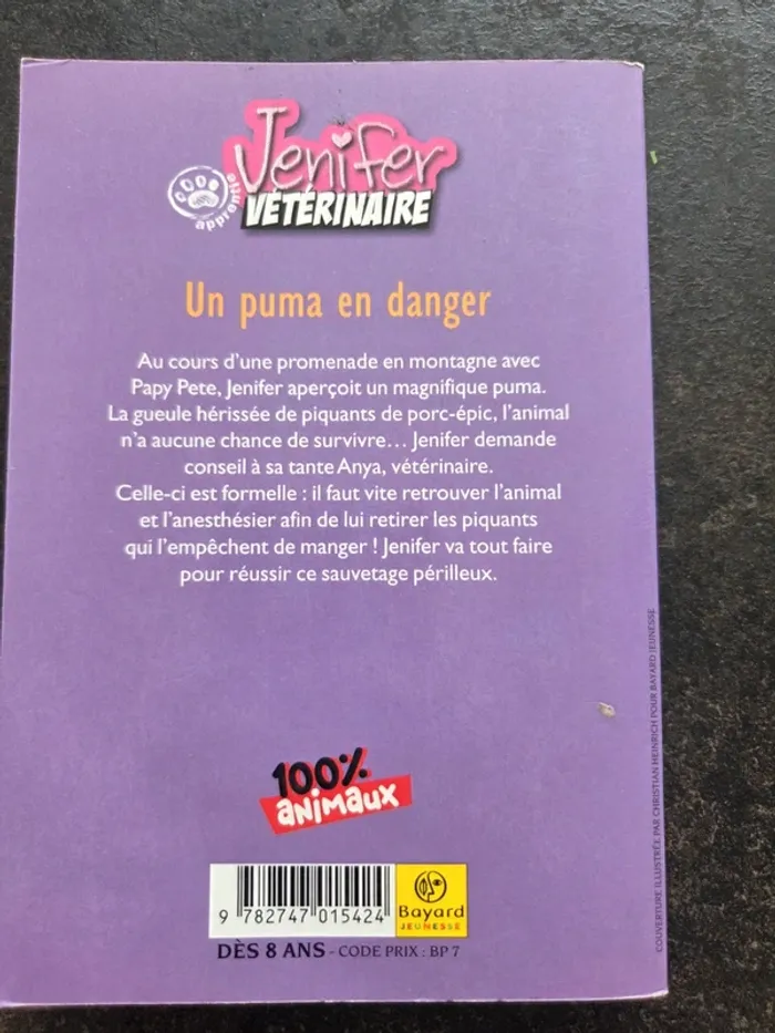 Livre jenifer vétérinaire un puma en danger - photo numéro 2