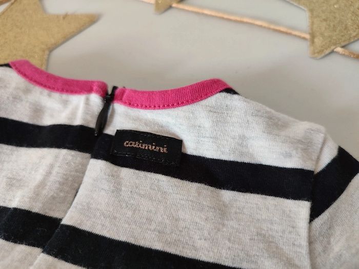 Robe rayée rose et noire 6 mois Catimini - photo numéro 5