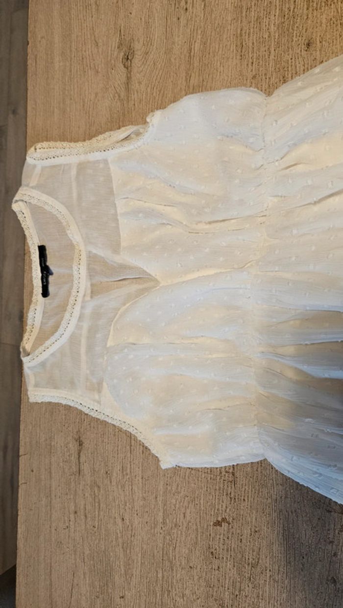Robe classique, légère, beige avec broderie et dentelle, Emoi by Emonite, 40, nickel - photo numéro 7