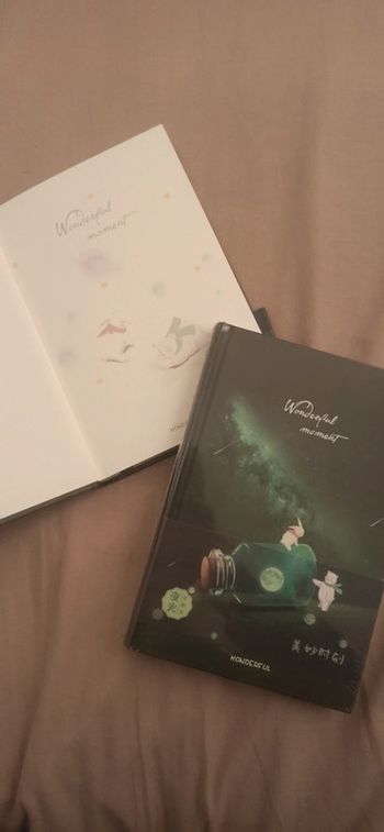 2 carnets avec illustration à l'intérieur des pages