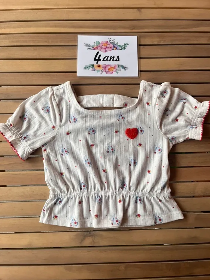 Top détail pointelle sergent major 4 ans