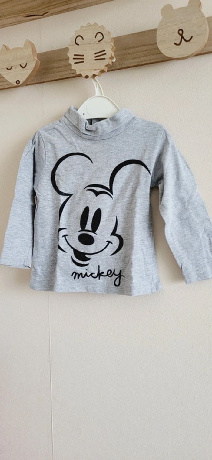 Col roulé gris Disney Mickey 9 mois