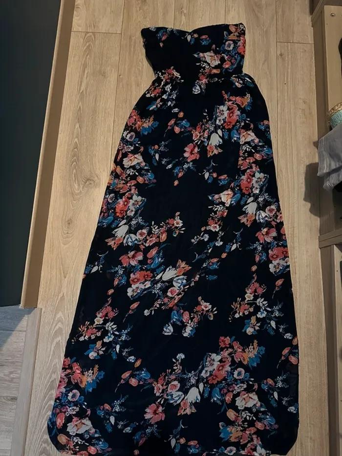 Robe longue bustier à fleurs