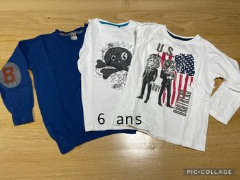 Lot 2 tshirts + 1 pull 6 ans