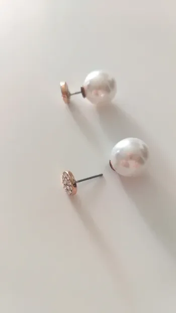 Boucles d'oreilles beige/dorée
