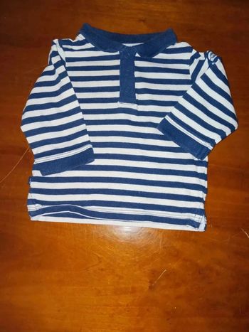 Polo blanc et marine 3 mois obaibi