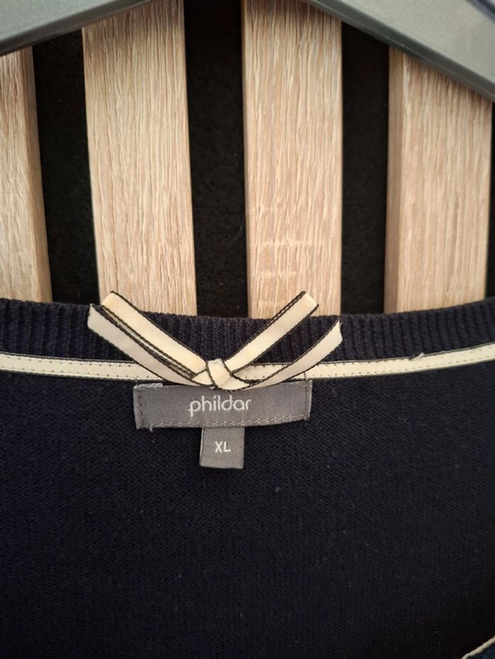 Pull bleu marine bohème Phildar T 42 - photo numéro 12