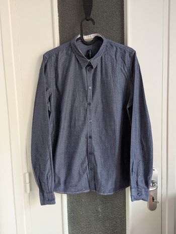 Chemise saint james bleu à pois en coton taille 42 xl