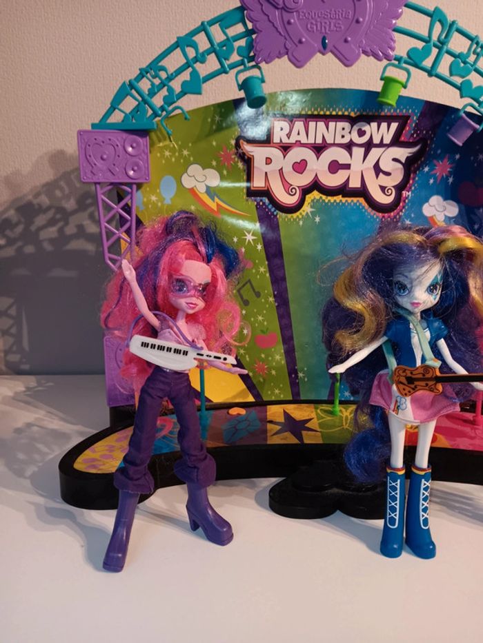 Scène rainbow rock my little pony equestria girls + 3 figurines - photo numéro 2