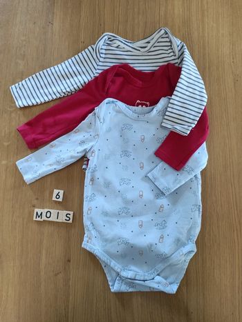 Lot de 3 bodies TAO 6 mois