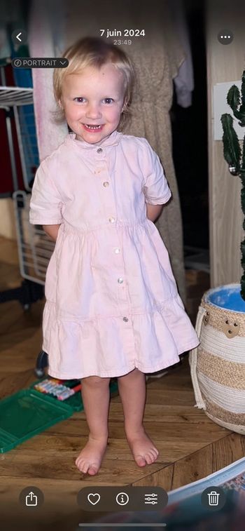 Robe Zara 2-3 ans chemise rose pale fille été