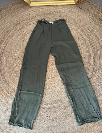 Pantalon fluide Zara style soie jambe large
