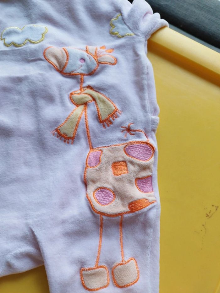 Pyjama velours rose jaune - photo numéro 2